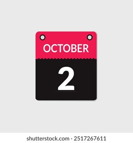 October 2 day calendar design in illustrator. 