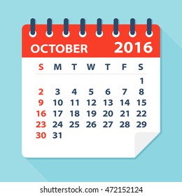 October 2016 calendar - Illustration