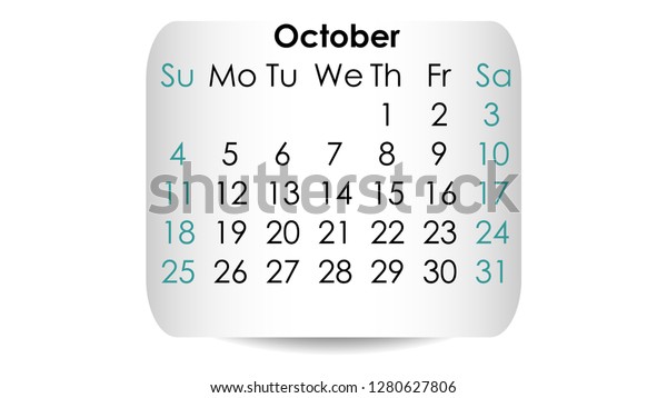 october 2020 calendar 2020 vector design stock vector free october 2020 calendar