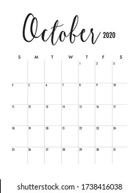 OCTOBER 2020 pregnancy baby announcement calendar start sunday