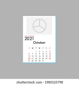 October 2021 Calendar Leaves Flat
