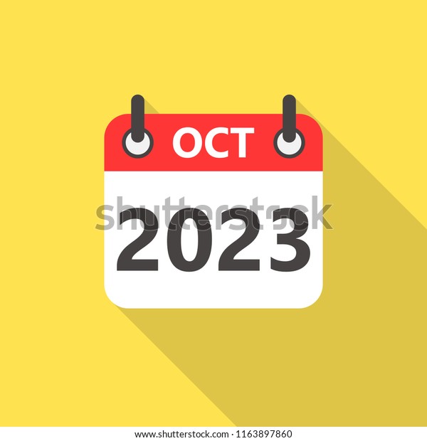 October 2023 Year Calendar Flat Style Stock Vector (Royalty Free