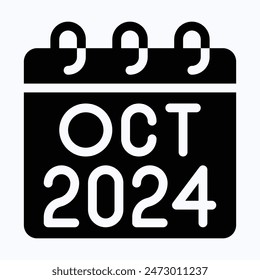 Calendario de octubre de 2024, Calendario de Vector.