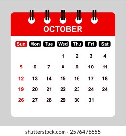 October 2025 Calendar Printable Monthly Planner