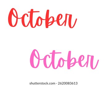 October 2025 word lettering on a button in digital tech blur background