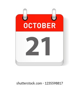 October 21 date visible on a page a day organizer calendar