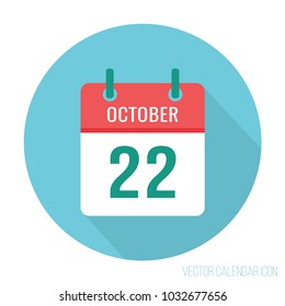 October 22 Icon Calendar Flat