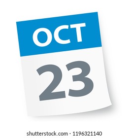 October 23 - Calendar Icon - Vector Illustration