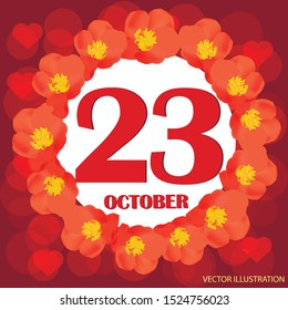 October 23 icon. For planning important day. Banner for holidays and special days. Vector Illustration.