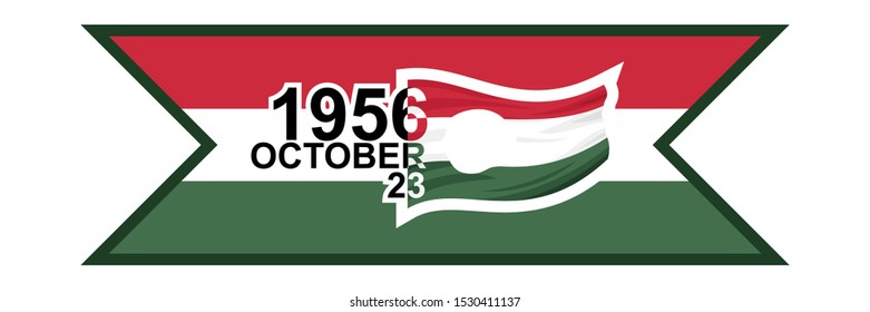 October 23, National holiday in Hungary - Revolution of 1956 vector illustration.  Suitable for greeting card, poster and banner.