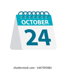 October 24 - Calendar Icon - Vector Illustration