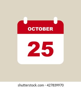 OCTOBER 25 calendar Icon.