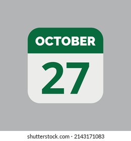 October 27 Calendar Date Icon