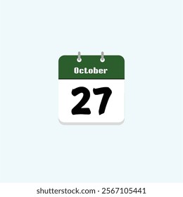 October 27: Calendar Date Illustration