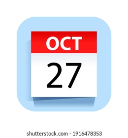 October 27. Calendar Icon. Vector Illustration.