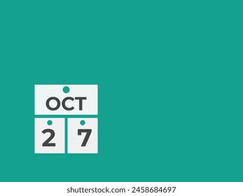 October  27 calendar reminder. 27 October  daily calendar icon template. Calendar 27 October  icon Design template. Vector illustration
