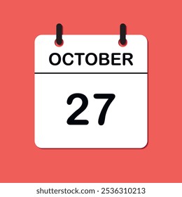 October 27. Daily Calendar icon for design. Simple design for business brochure, flyer, print media, advertisement. Easily editable.