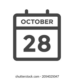 October 28 Calendar Day or Calender Date for Deadline or Appointment