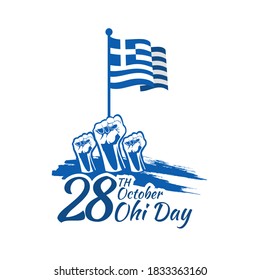 October 28, Happy Ohi Day vector illustration. Public holidays in Greece. Suitable for greeting card, poster and banner.