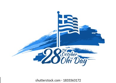 October 28, Happy Ohi Day vector illustration. Public holidays in Greece. Suitable for greeting card, poster and banner.