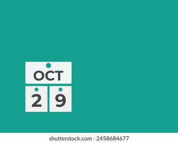 October  29 calendar reminder. 29 October  daily calendar icon template. Calendar 29 October  icon Design template. Vector illustration
