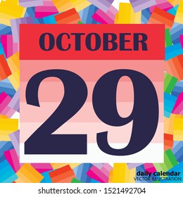 October 29 icon. For planning important day. Banner for holidays and special days. Vector Illustration.