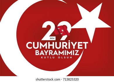 October 29 Republic Day Celebration Banner Design, Happy New Year, Republic of Turkey