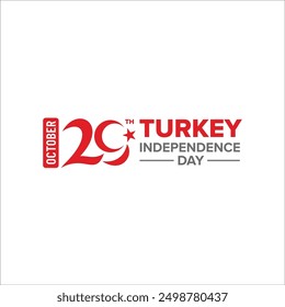 October 29th Ekim turkey independence day template logo symbol icon flat stock vector design. 29 Ekim Cumhuriyetimiz 100 yaşında. Traducción: Gráfico vectorial para elementos de diseño, 29 de octubre,