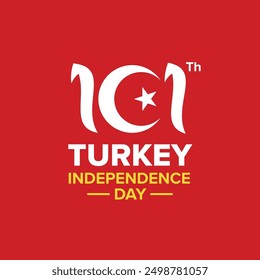 October 29th Ekim turkey independence day 101th logo symbol icon flat stock vector design. 29 Ekim Cumhuriyetimiz 101 yaşında. Traducción: Gráfico vectorial para elementos de diseño, 29 de octubre,