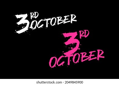 October 3 calendar element vector for banner, sign, decoration