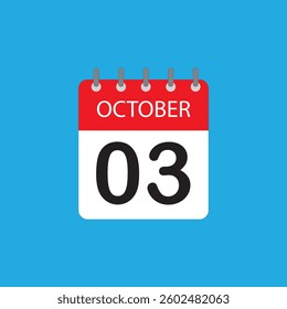 October 3 Calendar Icon – Important Date, Event, and Reminder Concept