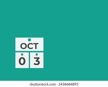 October  3 calendar reminder. 3 October  daily calendar icon template. Calendar 3 October  icon Design template. Vector illustration
