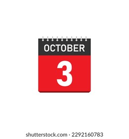 October 3 Concept Design. Vector Illustration.	