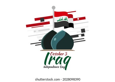 October 3, Happy Iraq National Day Vector illustration. Suitable for greeting card, poster and banner.