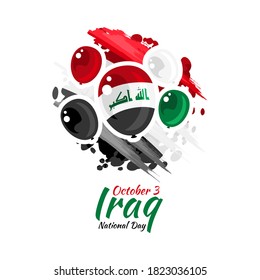 3 de octubre, feliz Día Nacional de Irak. Adecuado para tarjetas de felicitación, afiches y banner.