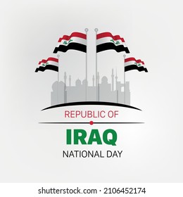 October 3, Happy National Day of Iraq Vector illustration. Suitable for greeting card, poster and banner.
