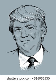 October 30, 2016: Portrait of Donald Trump. Vector illustration .eps10. Editorial use only