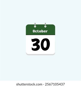 October 30th: Date on a Calendar