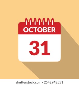 October 31 Calendar icon vector illustration.