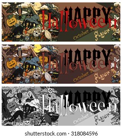 October 31 , Doodle drawn on Halloween,  invitation flyer
