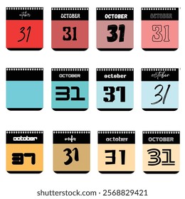 October 31st Calendar Designs: A Collection of Typographic Styles