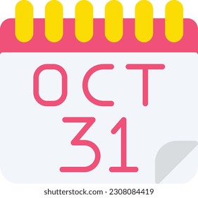 October 31st Vector Icon Flat Style