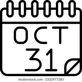 October 31st Vector Icon Line Style