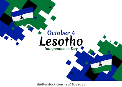 October 4, Happy Independence Day of Lesotho Vector illustration. Suitable for greeting card, poster and banner.