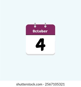 October 4th: Calendar Date Image