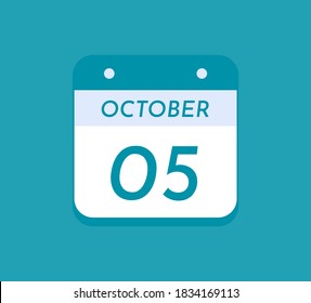 October 5 Single Day Calendar, 5 October