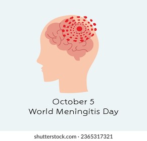 October 5 is World Meningitis Day vector illustration
