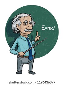 October 6, 2018: Portrait of Albert Einstein. Vector illustration. Editorial use only