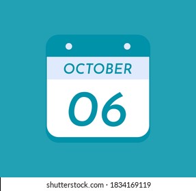 October 6 Single Day Calendar, 6 October