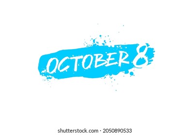 Vector de elemento de calendario del 8 de octubre para banner, signo, decoración
